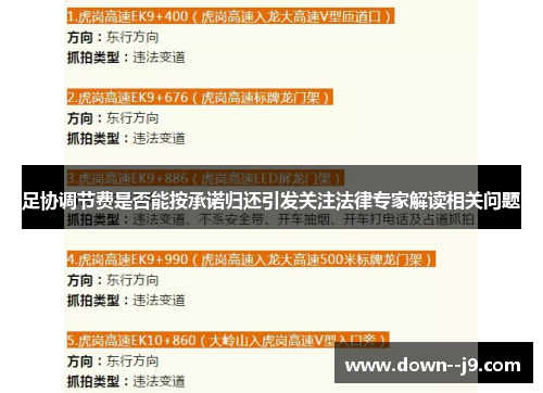 足协调节费是否能按承诺归还引发关注法律专家解读相关问题 足协调节费是否能按承诺归还引发关注法律专家解读相关问题