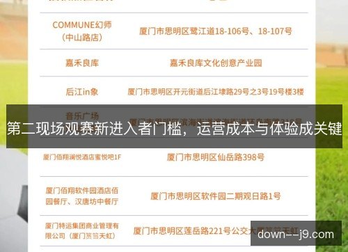 第二现场观赛新进入者门槛，运营成本与体验成关键